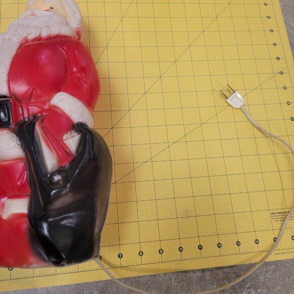 Vintage Empire Plastic SANTA CLAUS Blow Mold 1968 USA 13" Tall W/Light Works - Picture 6 of 7